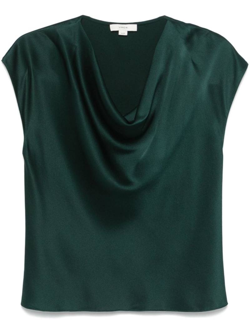 Vince silk cowl-neck blouse - Green von Vince