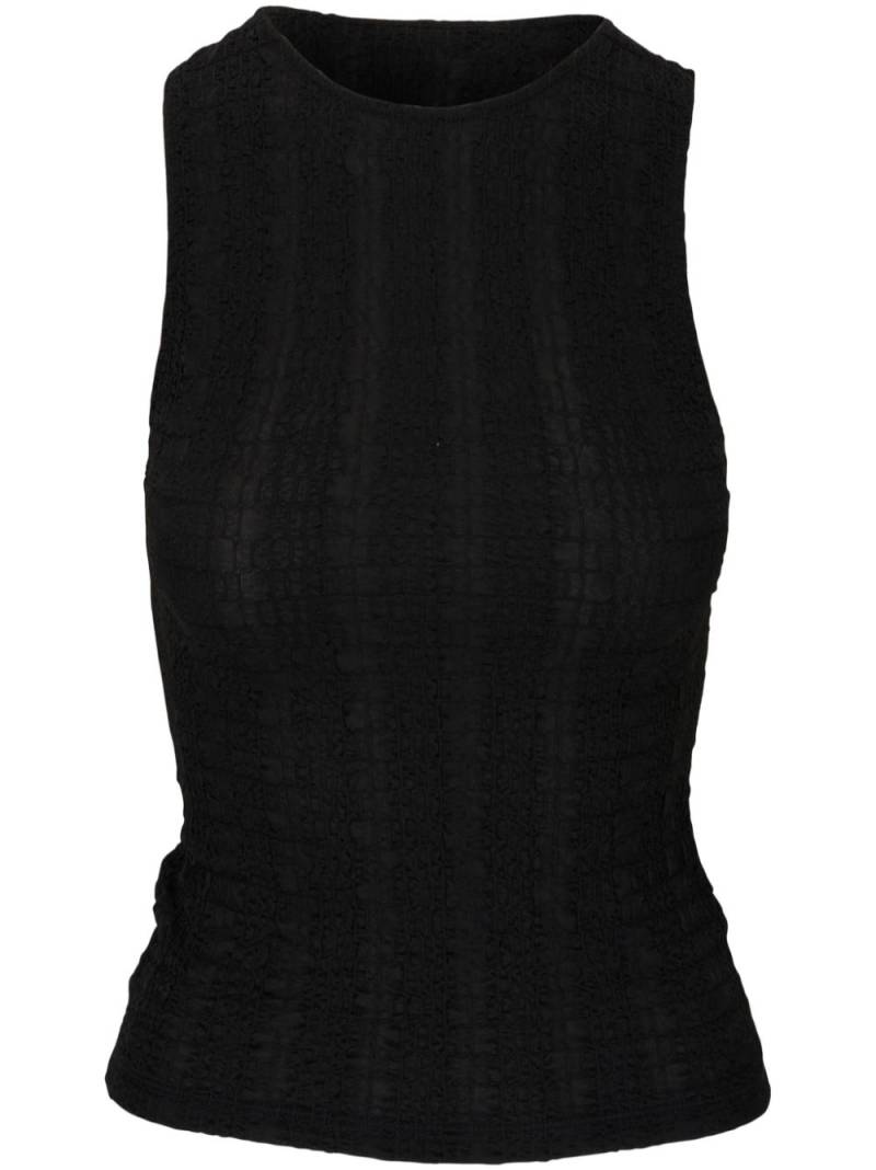 Vince sleeveless crinkled-finish tank top - Black von Vince