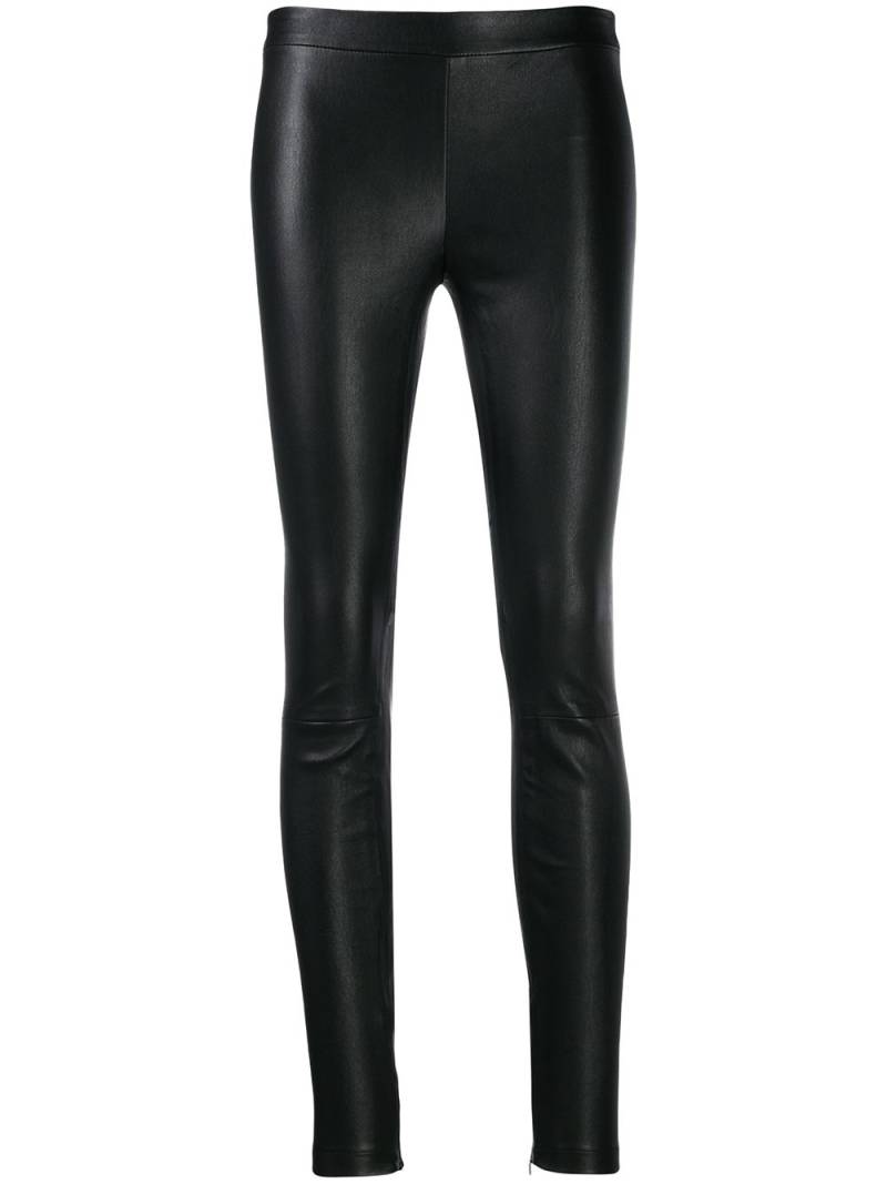 Vince slim fit leather trousers - Black von Vince