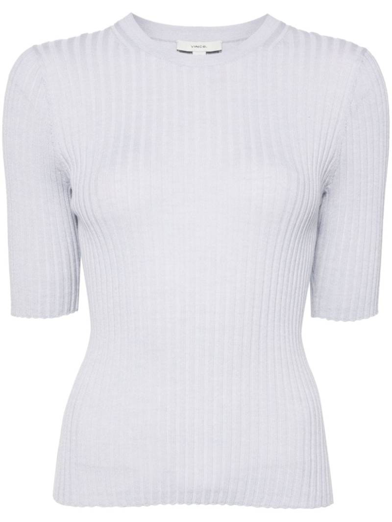 Vince snap elbow-sleeve knitted top - White von Vince