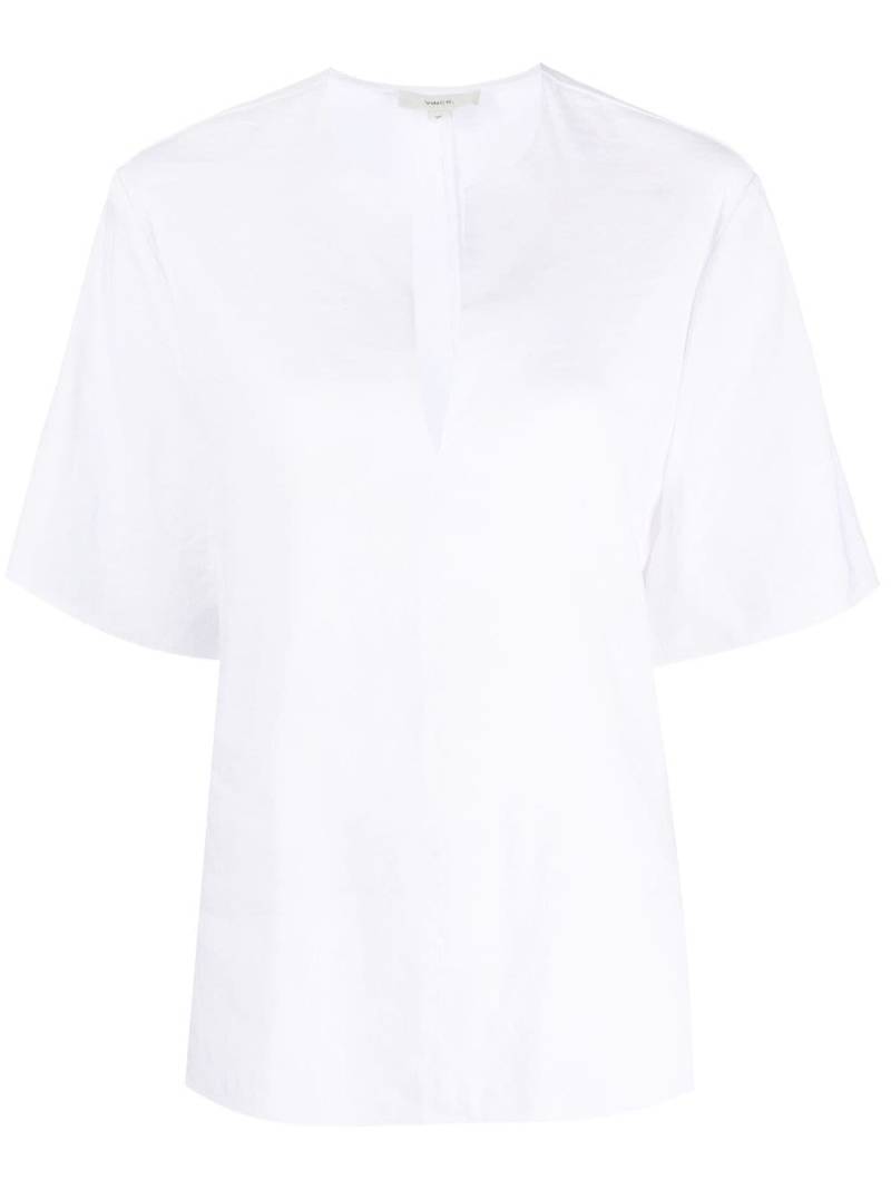 Vince split-neck short-sleeved blouse - White von Vince