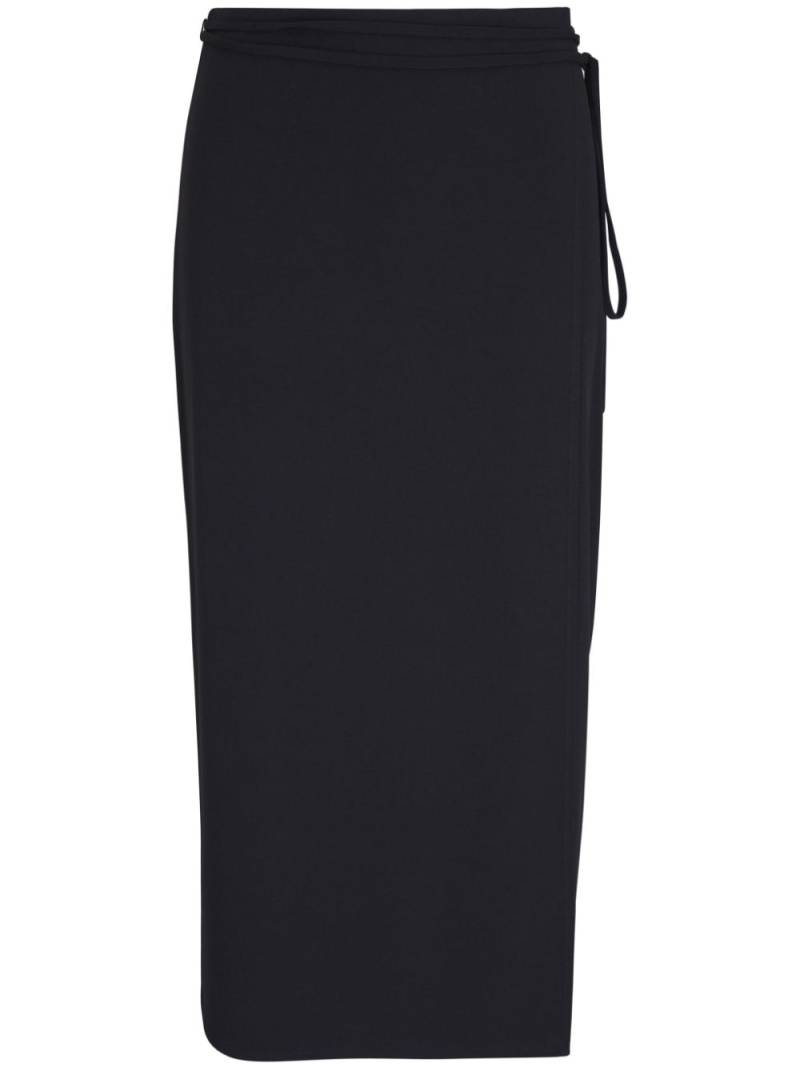 Vince tie-fastening wrap midi skirt - Black von Vince