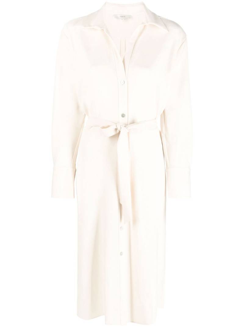 Vince tied-waist shirt midi dress - Neutrals von Vince