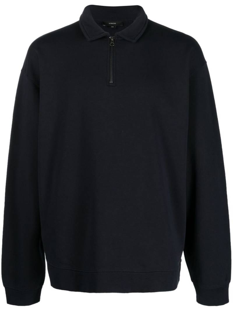 Vince zip-detail cotton sweatshirt - Blue von Vince