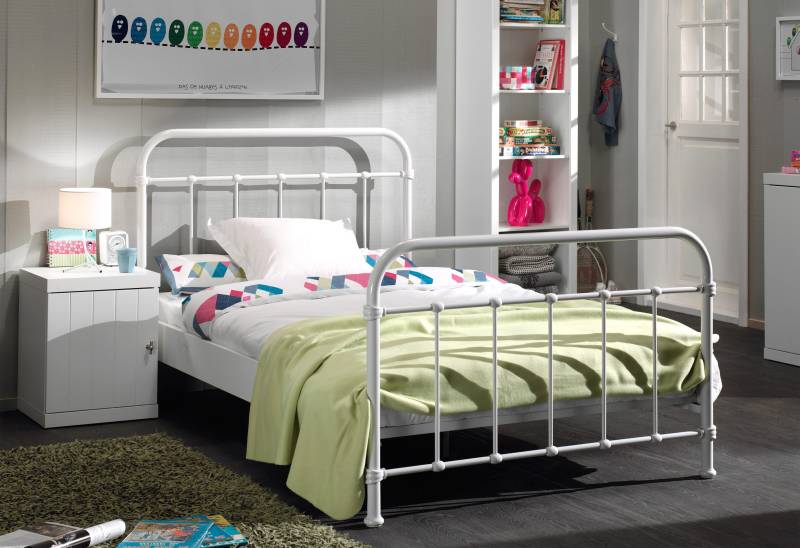 Vipack Kinderbett, (Made in Europe), Metallbett, Jugendbett, Einzelbett mit Lattenrost von vipack