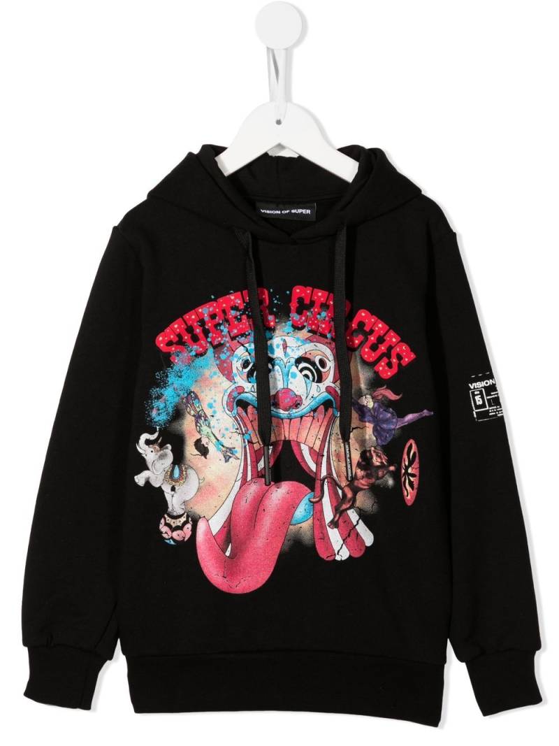 Vision Of Super Kids Super Circus drawstring hoodie - Black von Vision Of Super Kids