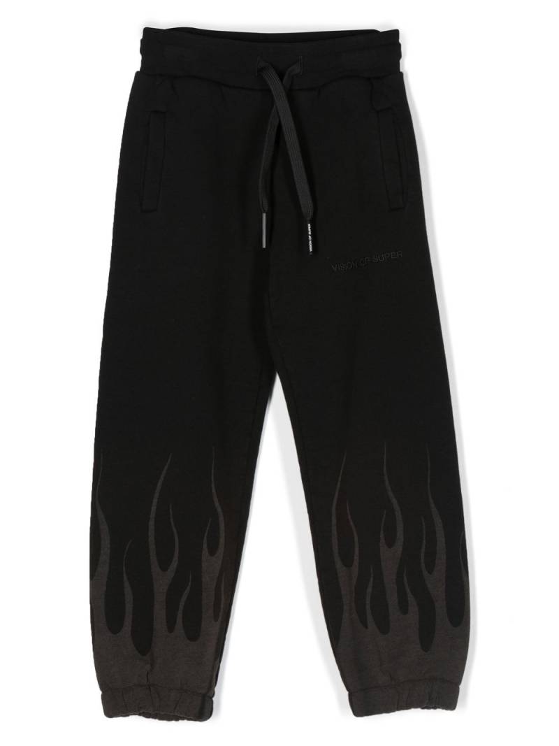 Vision Of Super Kids embroidered-logo drawstring track pants - Black von Vision Of Super Kids