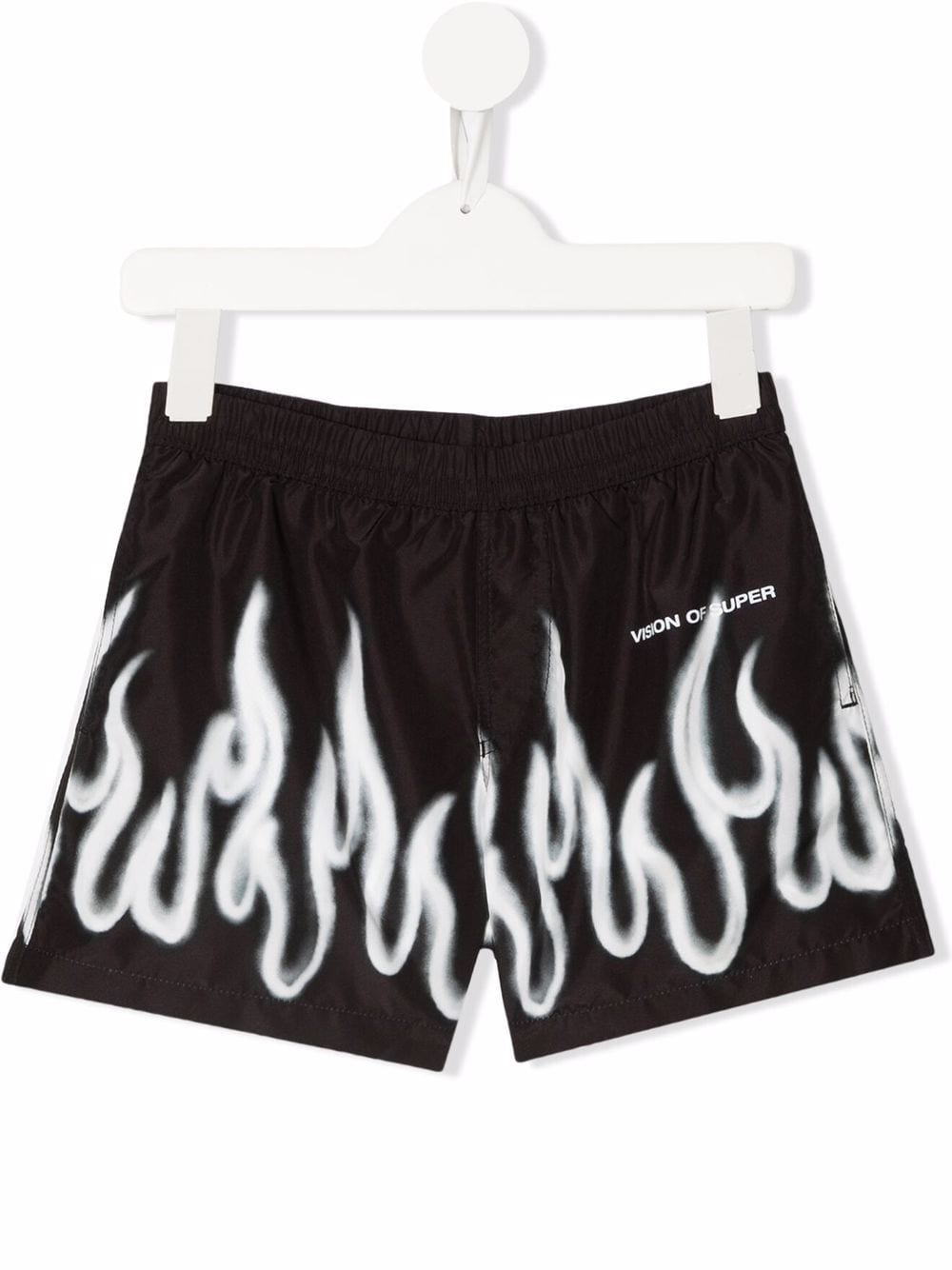 Vision Of Super Kids flame-print swim shorts - Black von Vision Of Super Kids