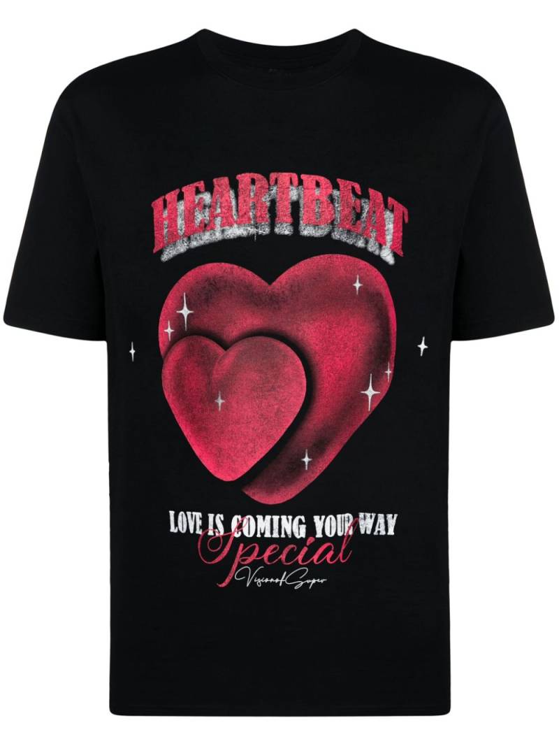 Vision Of Super Heartbeat-print T-shirt - Black von Vision Of Super