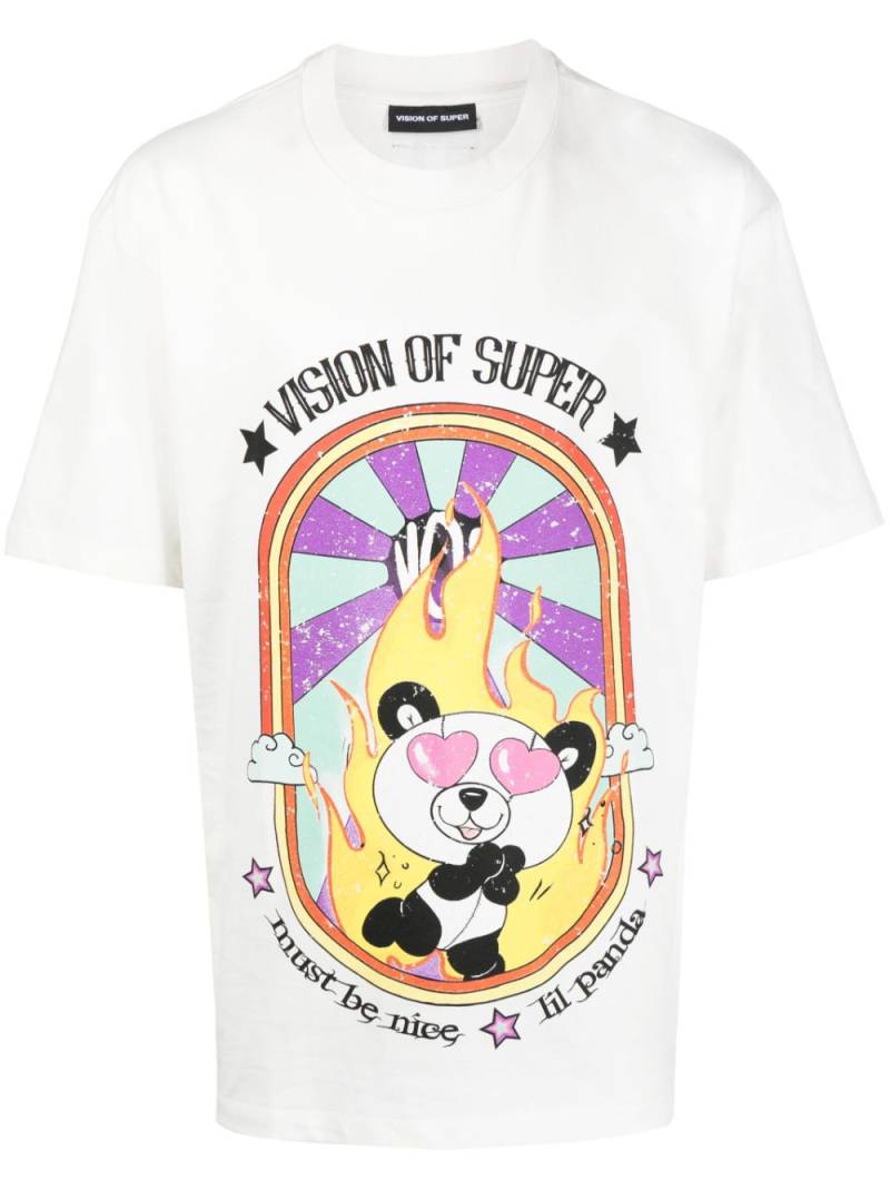 Vision Of Super In Love Panda cartoon-print T-Shirt - White von Vision Of Super