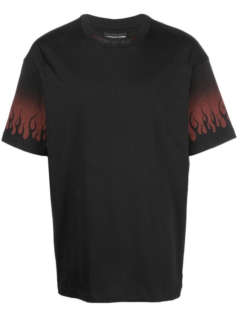 Vision Of Super Negative Red Flames T-shirt - Black von Vision Of Super