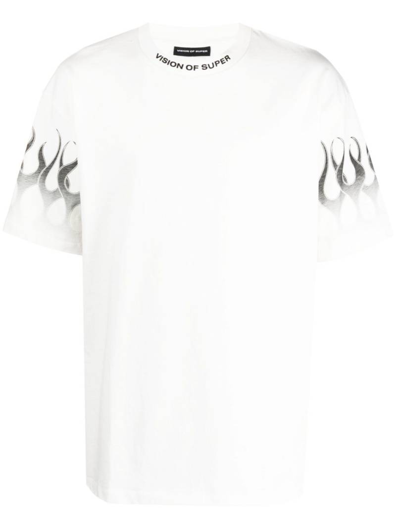 Vision Of Super flame-print cotton T-shirt - White von Vision Of Super