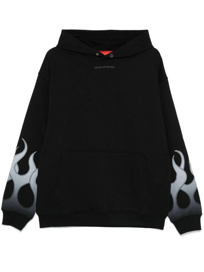 Vision Of Super flame-print cotton hoodie - Black von Vision Of Super