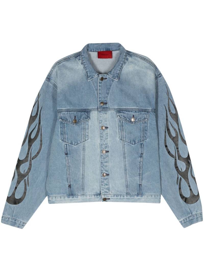 Vision Of Super flame-print denim jacket - Blue von Vision Of Super