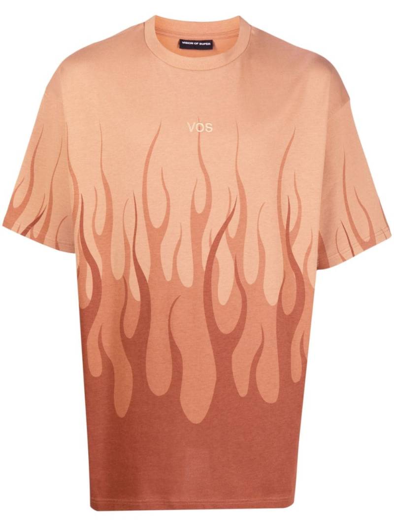 Vision Of Super flame-printed T-shirt - Brown von Vision Of Super