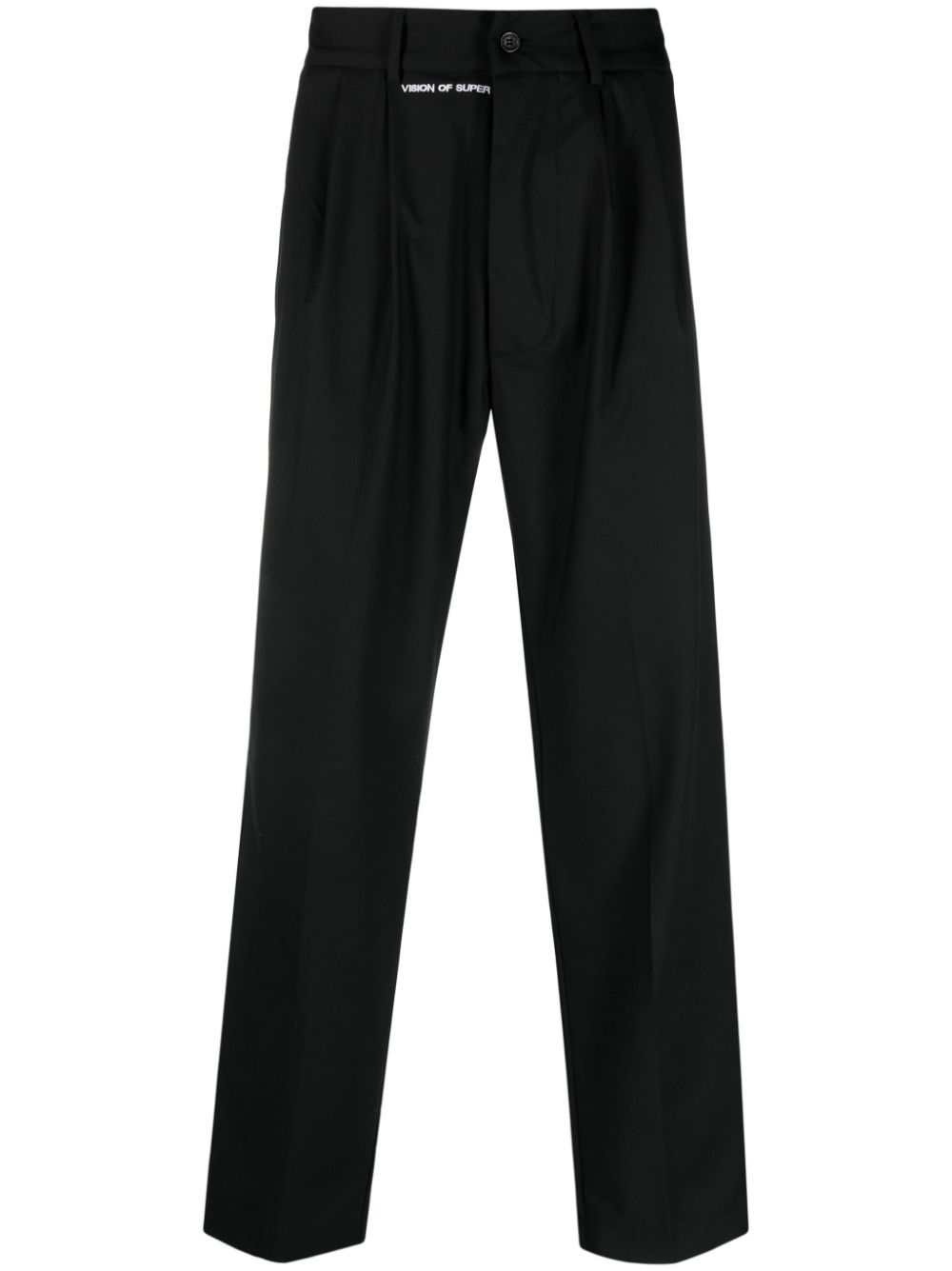 Vision Of Super logo-embroidered straight-leg trousers - Black von Vision Of Super