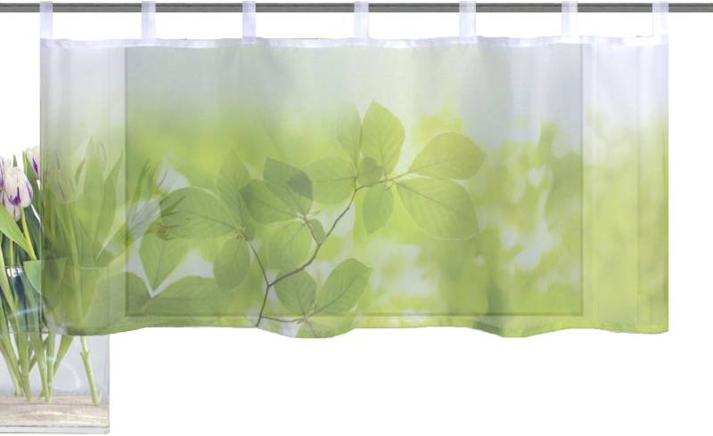 Vision S Scheibengardine »LEAF«, (1 St.), HxB: 45x120, Cafehaus Voile Digitaldruck von Vision S