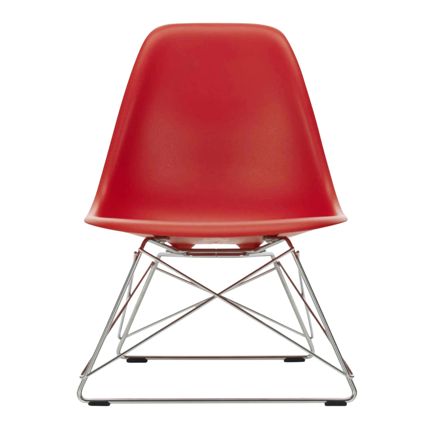 Eames Plastic Lounge Side Chair RE LSR Sessel, Sitzschale RE forest re, Untergestell weiss pulverbeschichtet (glatt), Gleiter basic dark für teppic... von Vitra