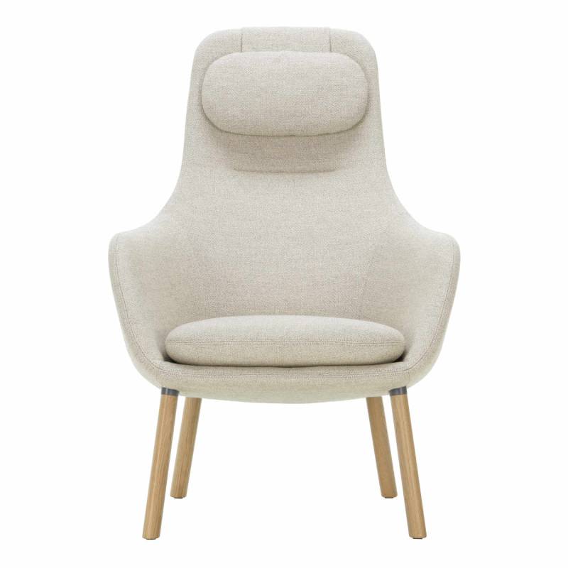 HAL Lounge Chair Stoffsessel, Bezug stoff volo 51 eisblau, Untergestell eiche dunkel, naturholz-schutzlack 04, Gleiter filzgleiter für harte böden von Vitra