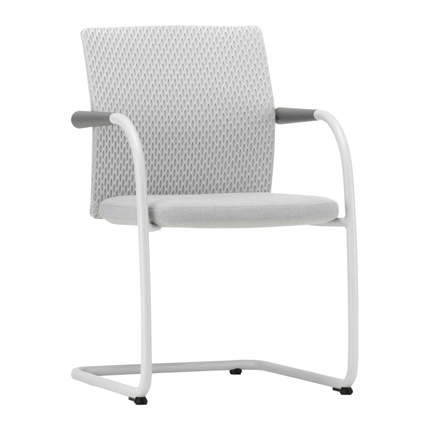 ID Visitor Mesh Freischwinger, Sitz/Rücken silk/diamond mesh olivgrün 01, Armlehne basic dark 30, Ausführung nicht stapelbar, Untergestell soft gre... von Vitra