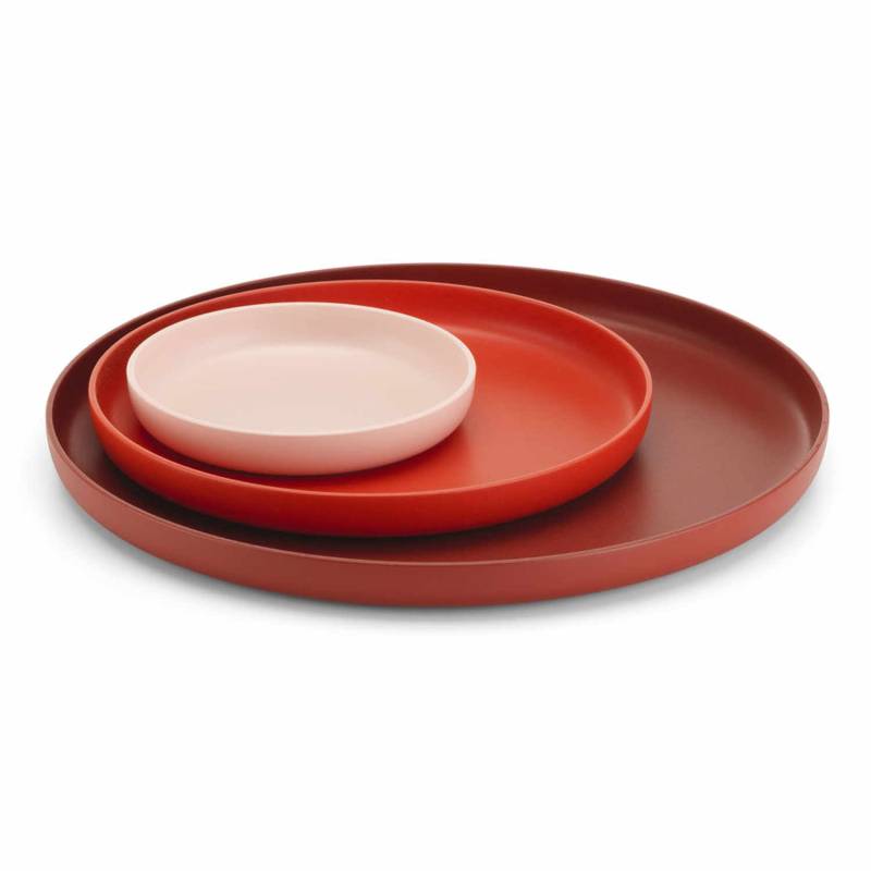 Trays 3er Set Tablett, Farbe rot von Vitra