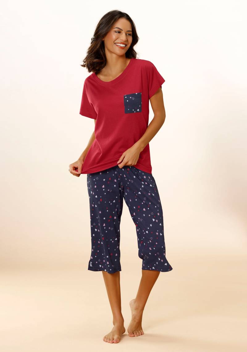 Vivance Dreams Capri-Pyjama, (2 tlg.), mit niedlichem Herzen-Sterne-Druck von Vivance Dreams