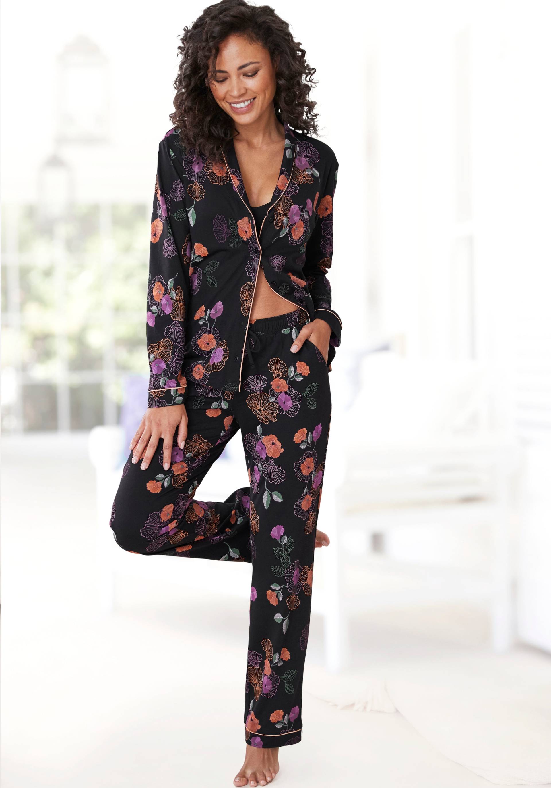 Vivance Dreams Pyjama, (2 tlg.), mit Blumen-Druck von Vivance Dreams