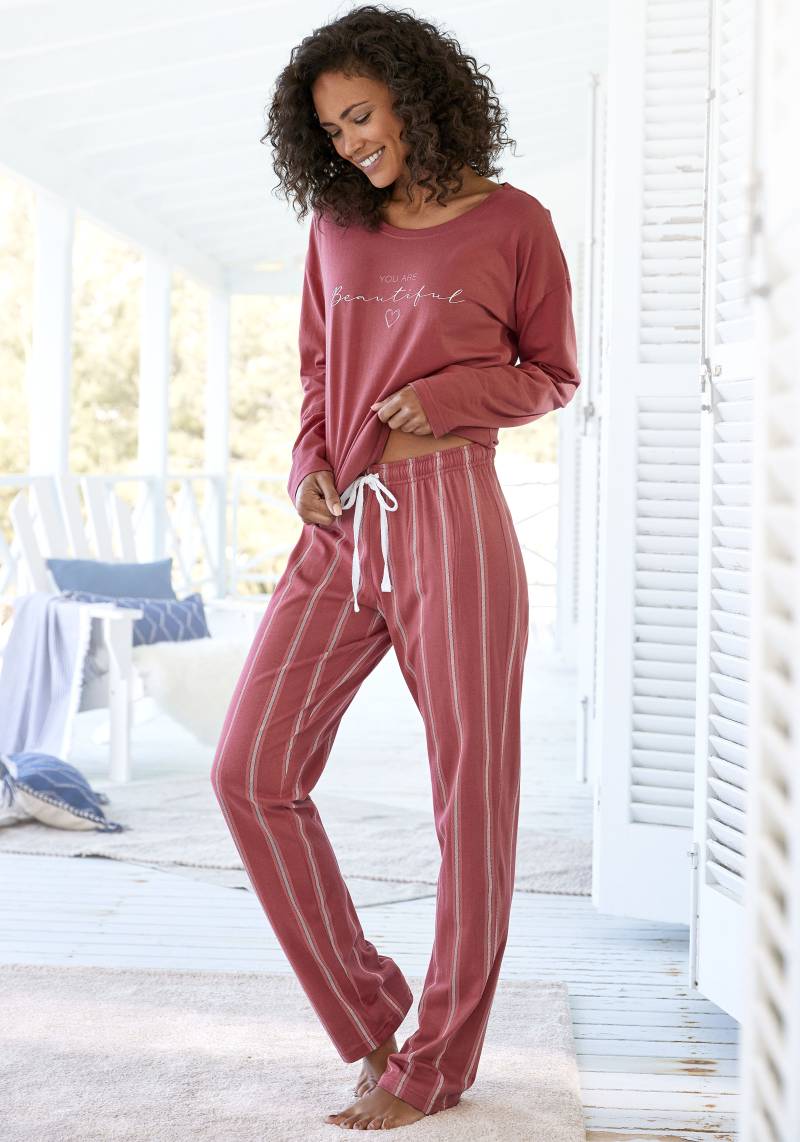 Vivance Dreams Pyjama, (2 tlg.), mit Frontdruck von Vivance Dreams