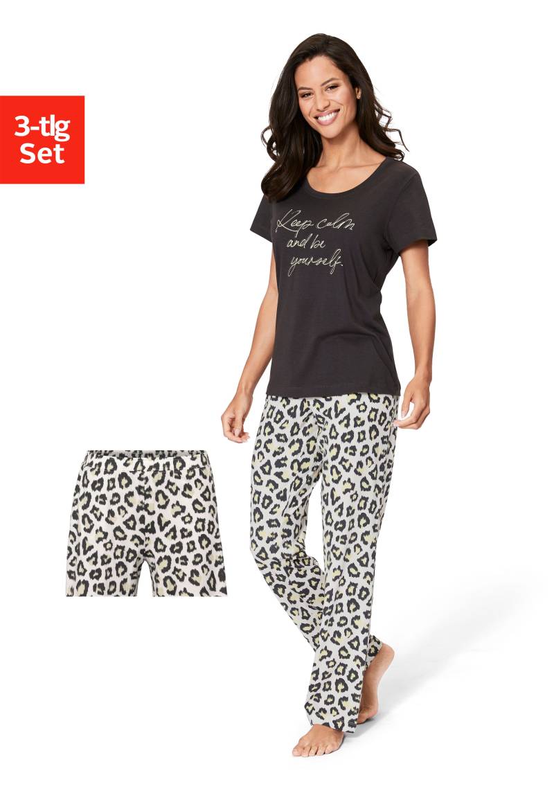 Vivance Dreams Pyjama, (Packung, 3 tlg., 3 Stück), mit Leo-Print von Vivance Dreams