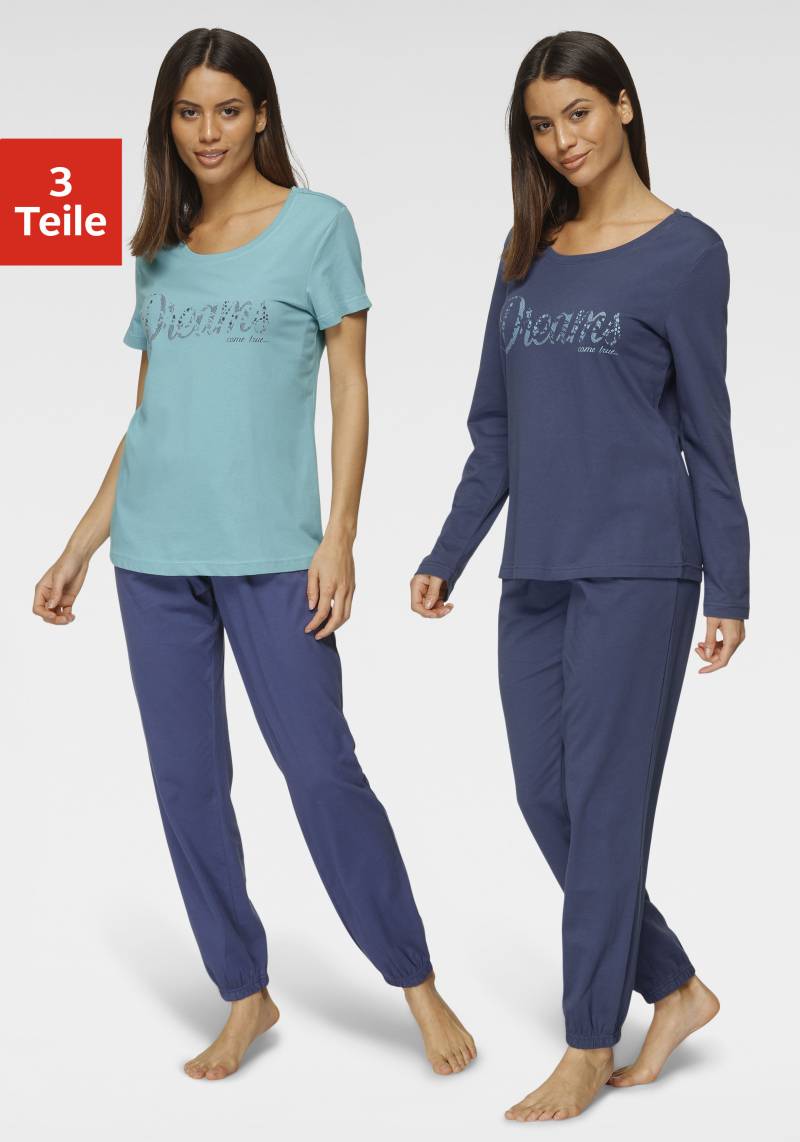 Vivance Dreams Pyjama, (Set, 3 tlg.), mit Frontschriftzug von Vivance Dreams