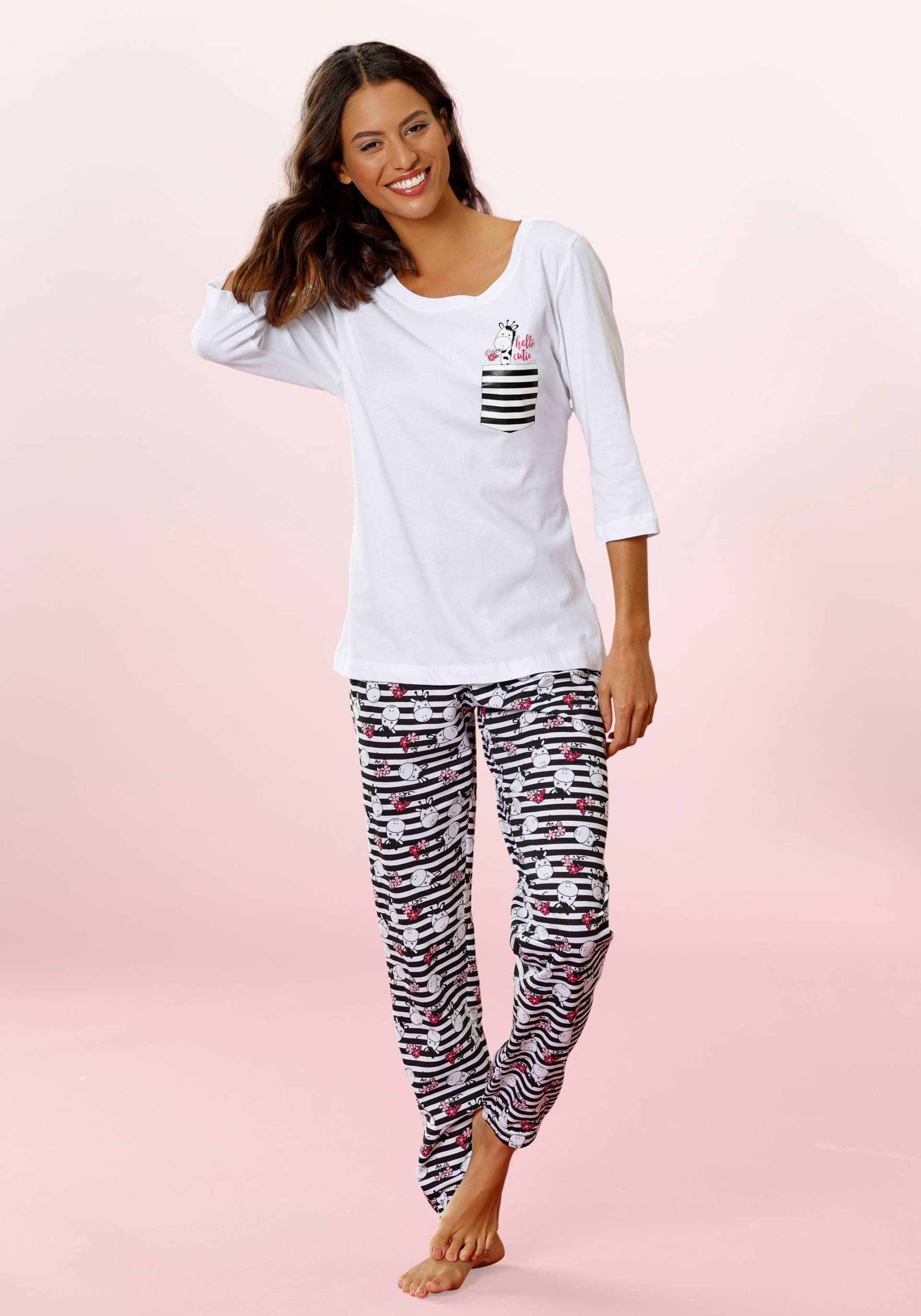 Vivance Dreams Pyjama, (2 tlg.), mit verspieltem Giraffen-Print von Vivance Dreams