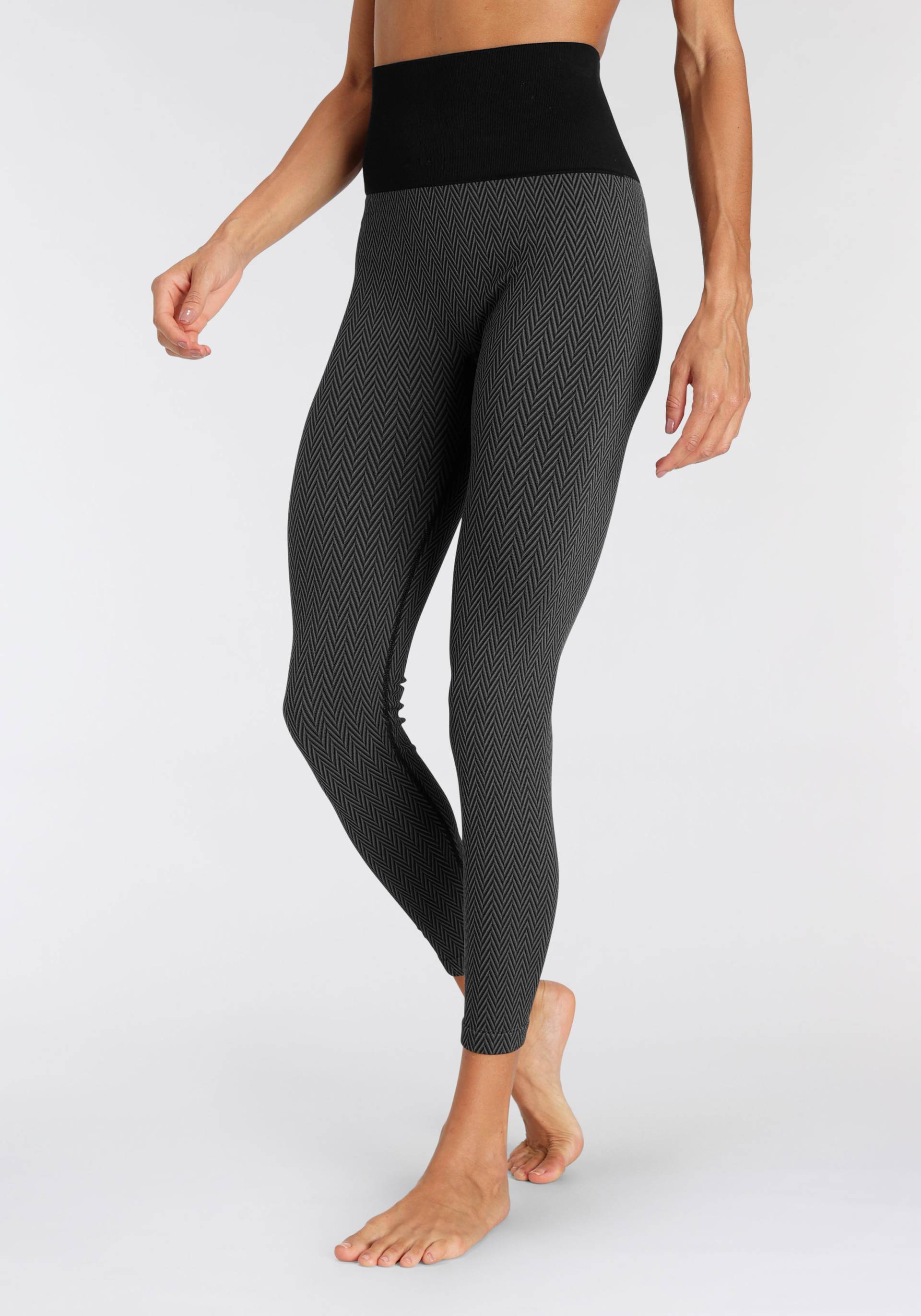 Vivance active Leggings, in Jacquardmuster und breitem Bund von Vivance active