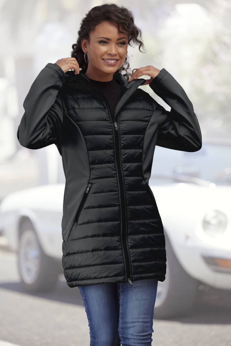 Vivance active Steppjacke, mit Kapuze, mit Ärmeln und Einsätzen aus Softshell-Material von Vivance active