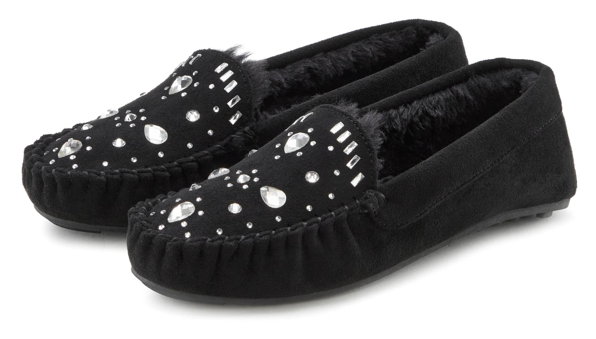 Vivance Hausschuh, Pantolette, Pantoffel, Ballerina mit Schmucksteinchen VEGAN Vivance Hausschuh, Pantolette, Pantoffel, Ballerina mit Schmucksteinchen VEGAN von Vivance