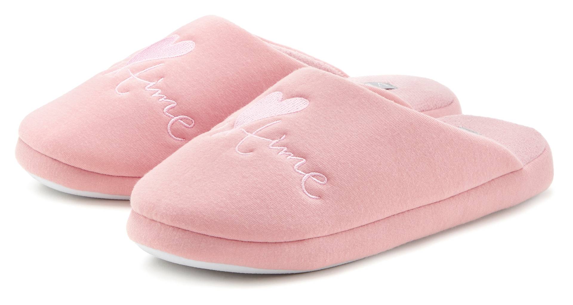 Vivance Hausschuh, Pantoffel, Clog mit verspieltem Schriftzug VEGAN Vivance Hausschuh, Pantoffel, Clog mit verspieltem Schriftzug VEGAN von Vivance
