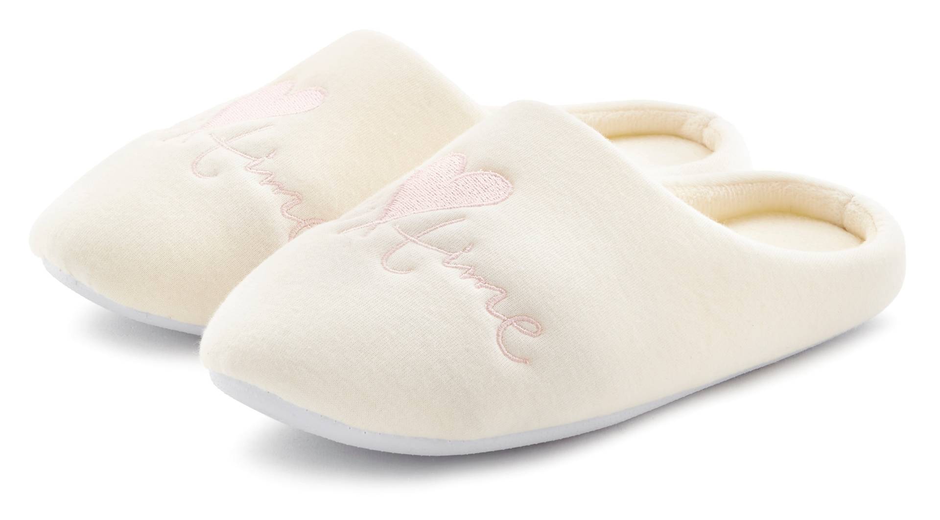 Vivance Hausschuh, Pantoffel, Clog mit verspieltem Schriftzug VEGAN Vivance Hausschuh, Pantoffel, Clog mit verspieltem Schriftzug VEGAN von Vivance