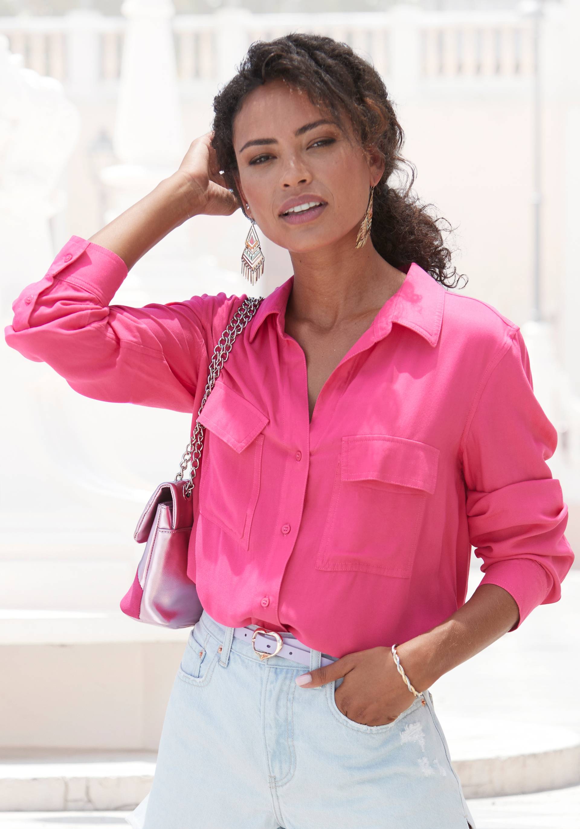 Vivance Hemdbluse, aus softer Lyocellqualität, luftige Damenbluse, casual-chic Vivance Hemdbluse, aus softer Lyocellqualität, luftige Damenbluse, casual-chic von Vivance