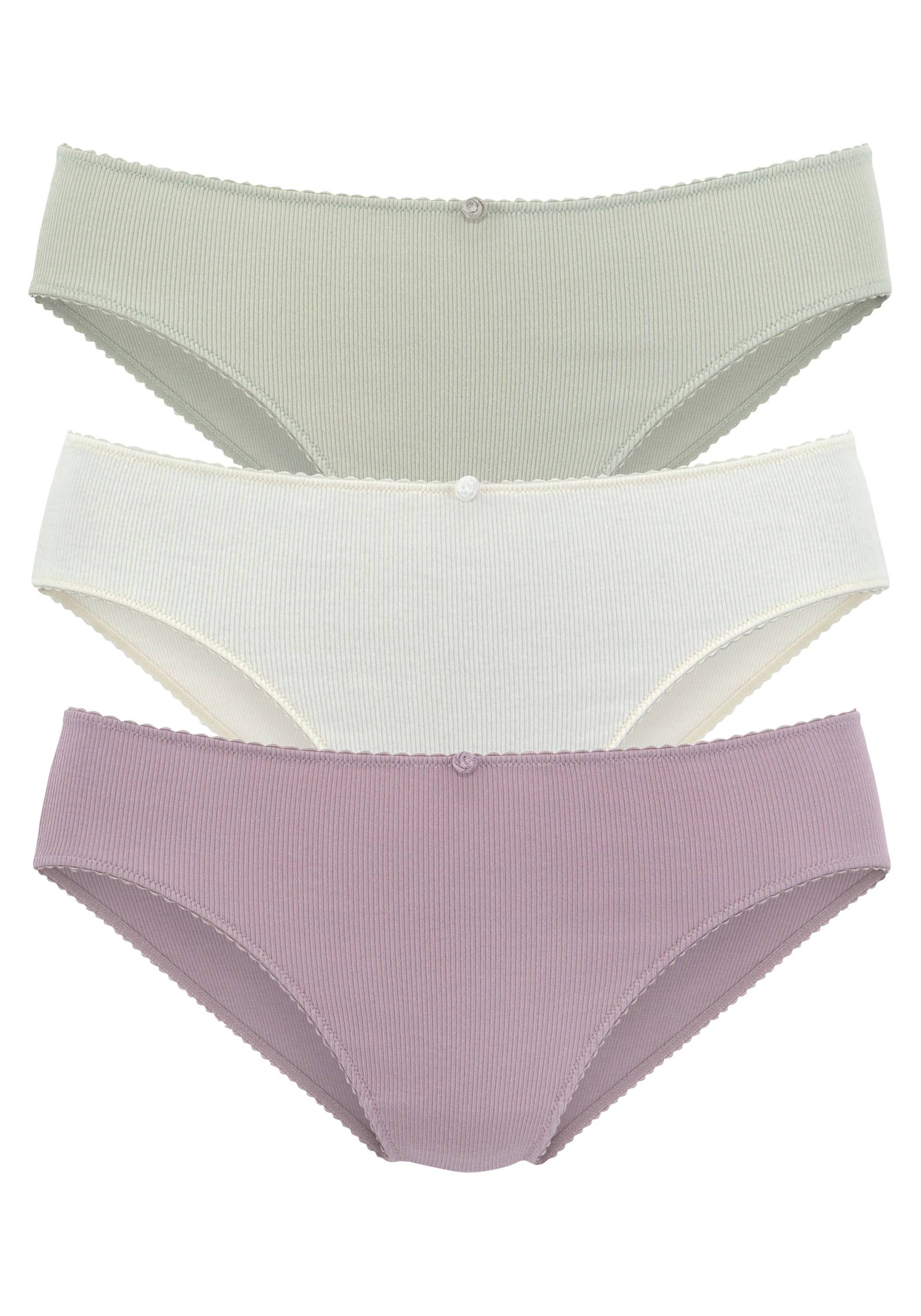 Vivance Jazz-Pants Slips, (Packung, 3 St.), mit zartem Röschen vorn von Vivance