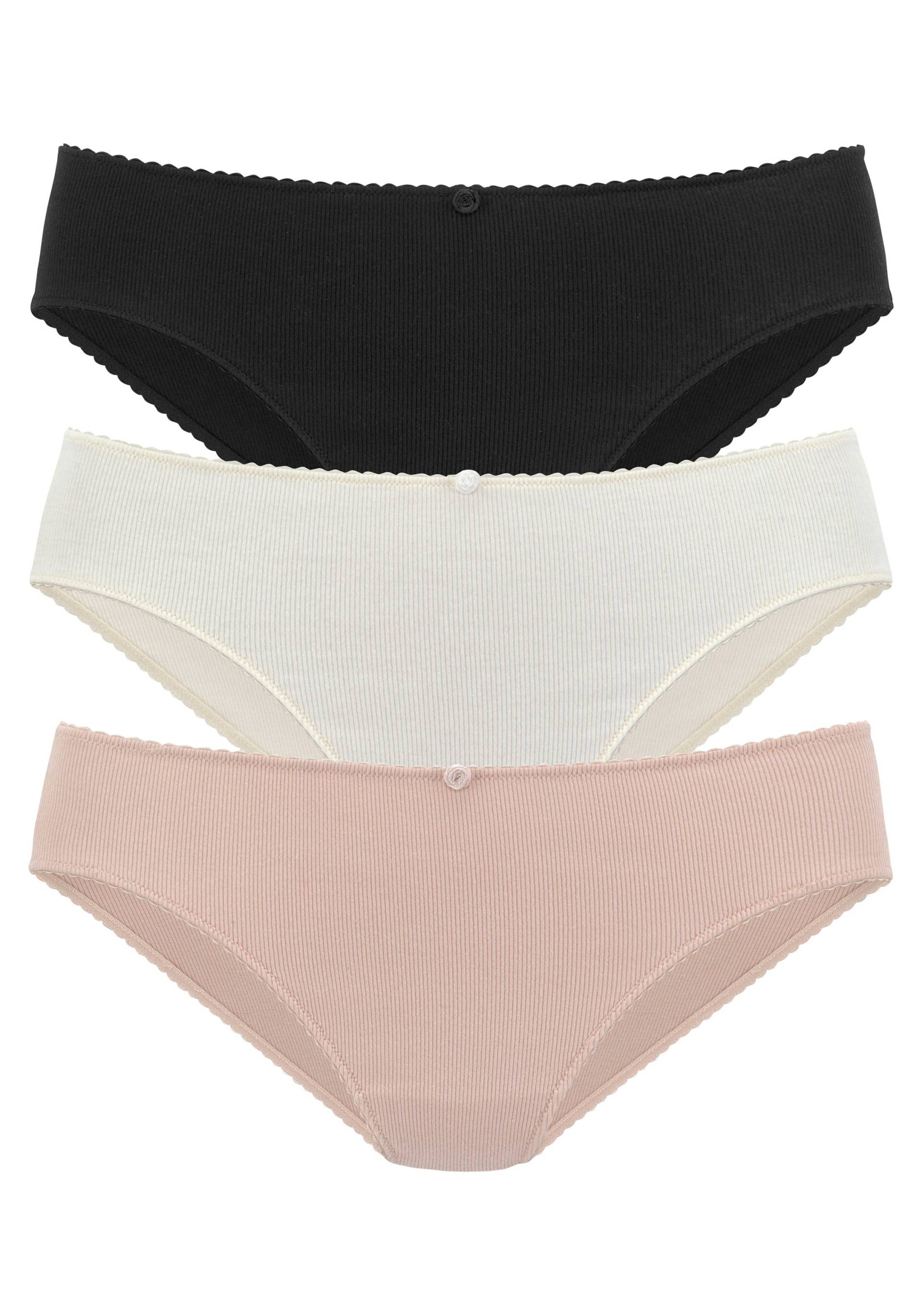 Vivance Jazz-Pants Slips, (Packung, 3 St.), mit zartem Röschen vorn von Vivance