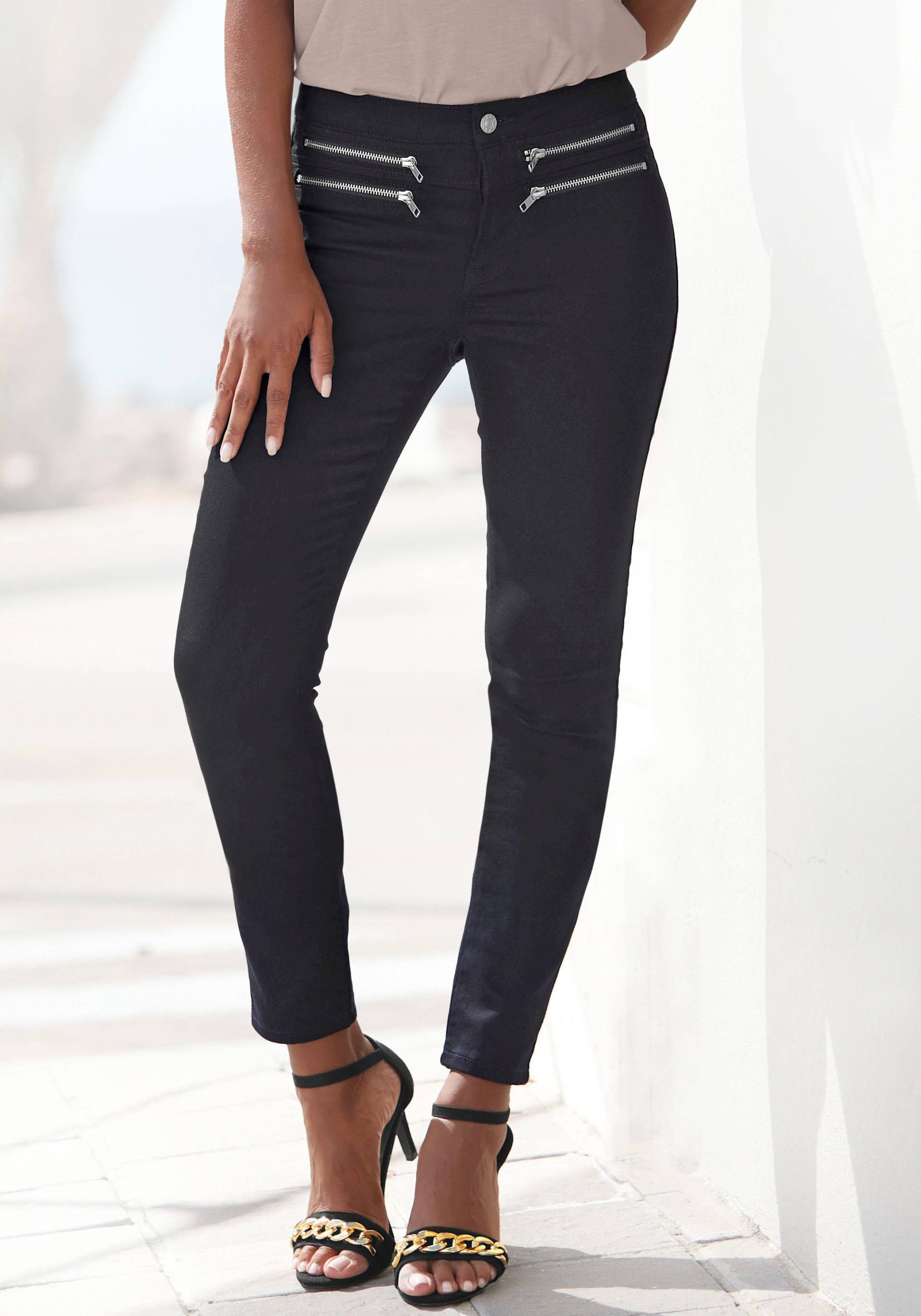 Vivance Jeggings, mit Zipperdetails, elastische Skinny-Jeans, Basic Vivance Jeggings, mit Zipperdetails, elastische Skinny-Jeans, Basic von Vivance