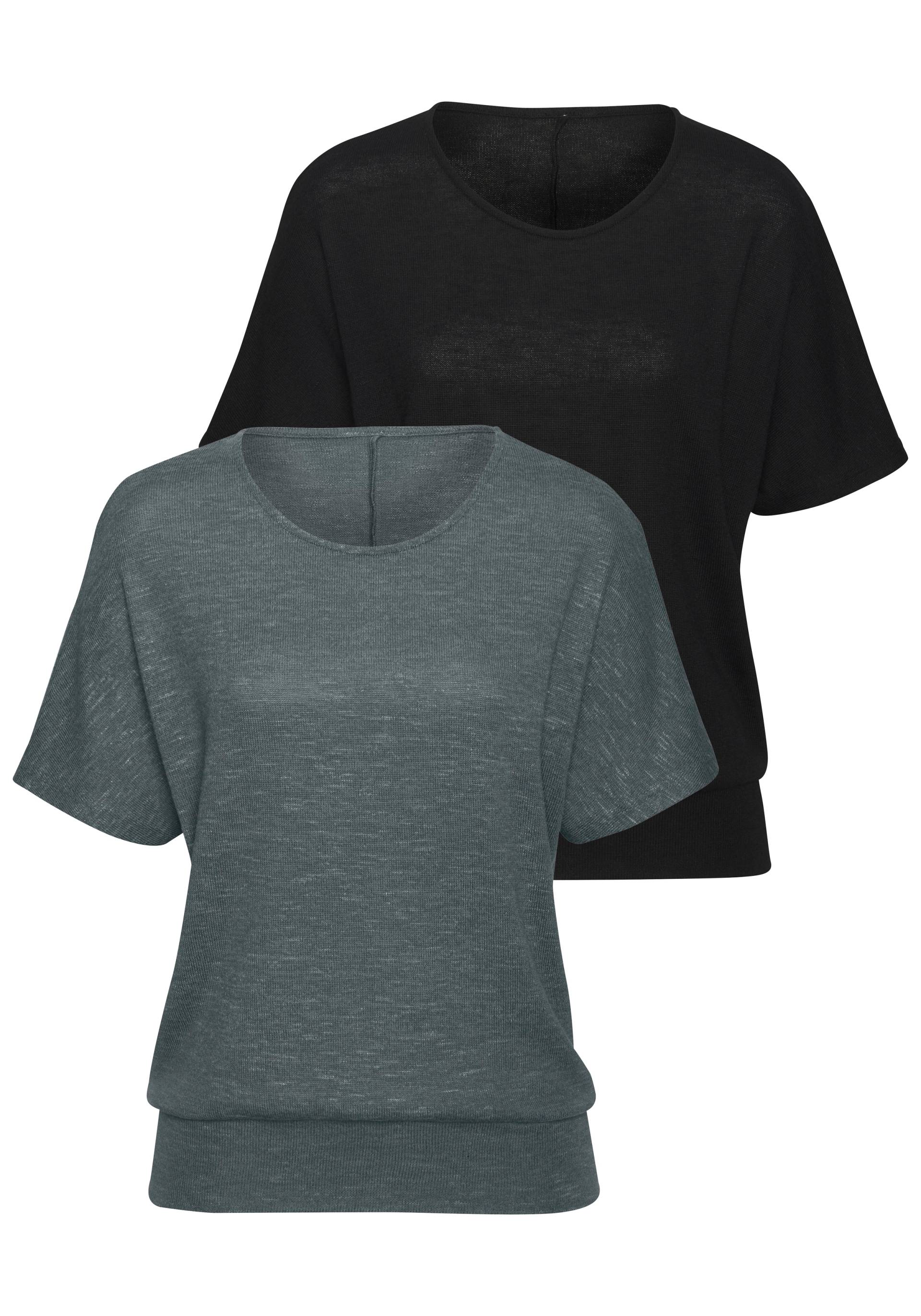 Vivance Kurzarmshirt »mit breitem Bund«, aus weichem Viskose-Feinstrick Vivance Kurzarmshirt »mit breitem Bund«, aus weichem Viskose-Feinstrick von Vivance