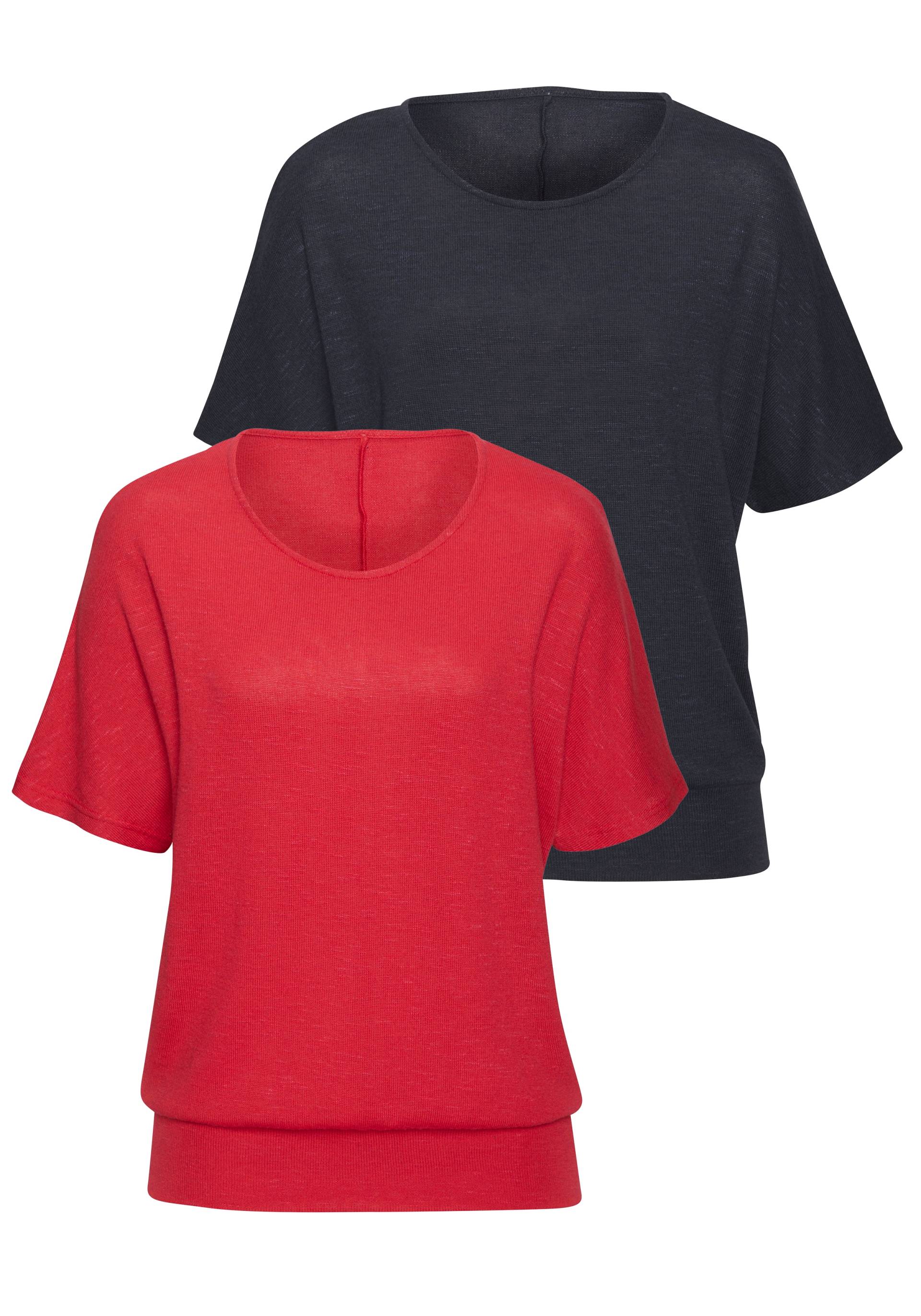 Vivance Kurzarmshirt »mit breitem Bund«, aus weichem Viskose-Feinstrick Vivance Kurzarmshirt »mit breitem Bund«, aus weichem Viskose-Feinstrick von Vivance