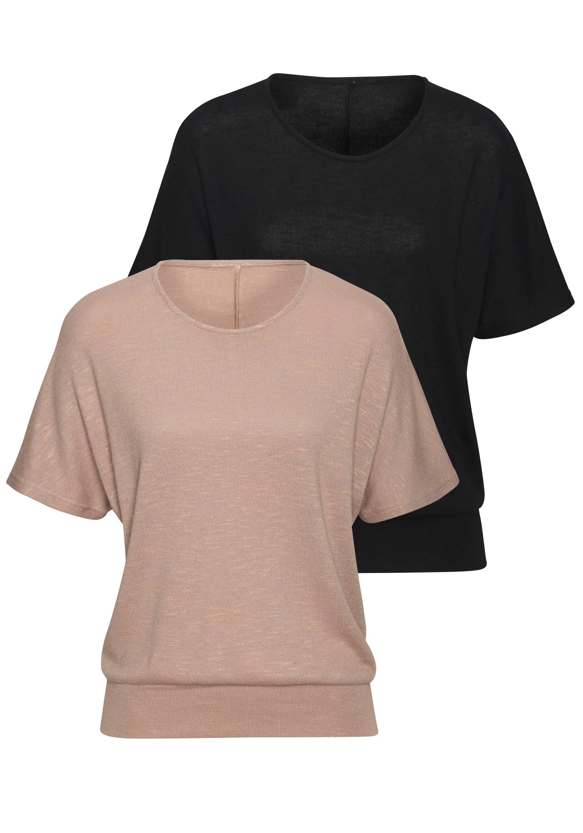 Vivance Kurzarmshirt »mit breitem Bund«, aus weichem Viskose-Feinstrick Vivance Kurzarmshirt »mit breitem Bund«, aus weichem Viskose-Feinstrick von Vivance