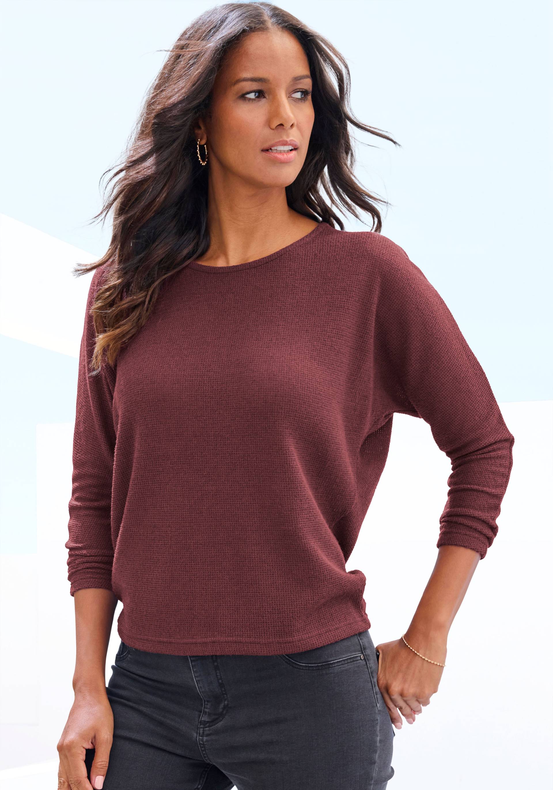 Vivance Langarmshirt »aus flauschigem Strick«, aus bügelfreier Qualität Vivance Langarmshirt »aus flauschigem Strick«, aus bügelfreier Qualität von Vivance