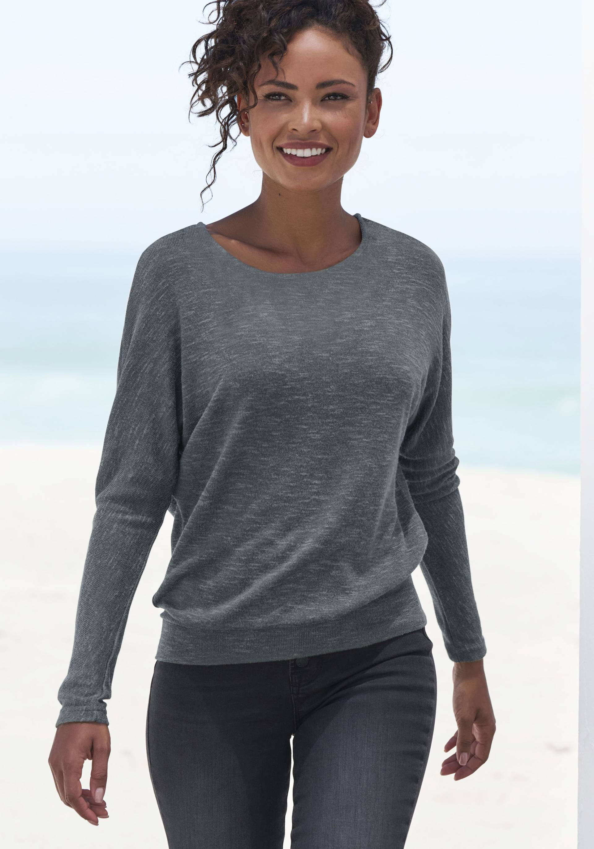 Vivance Langarmshirt »mit breitem Bund«, aus strukturiertem Feinstrick mit Viskose Vivance Langarmshirt »mit breitem Bund«, aus strukturiertem Feinstrick mit Viskose von Vivance