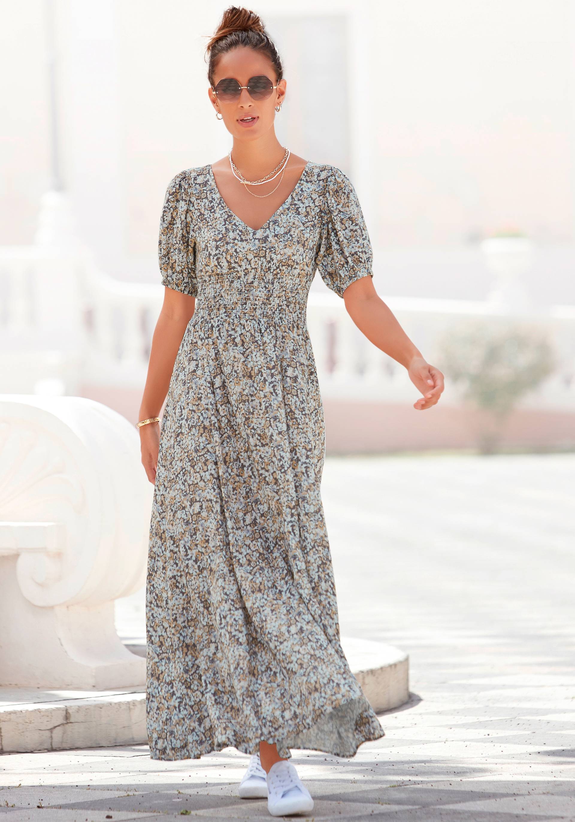 Vivance Maxikleid, mit Blümchendruck und V-Ausschnitt, luftiges Sommerkleid Vivance Maxikleid, mit Blümchendruck und V-Ausschnitt, luftiges Sommerkleid von Vivance