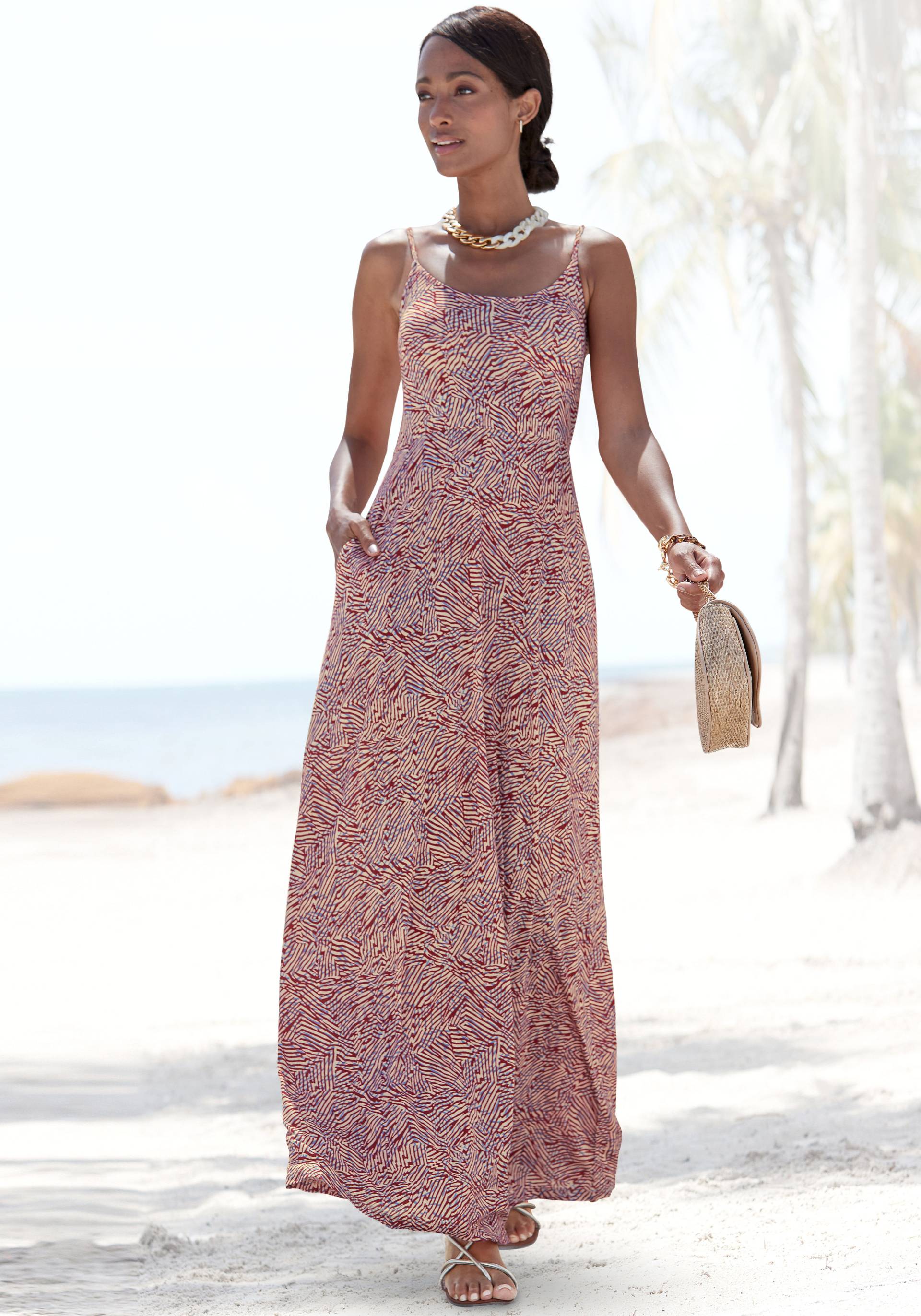 Vivance Maxikleid, mit grafischem Alloverdruck und Taschen, Sommerkleid, Strandkleid von Vivance