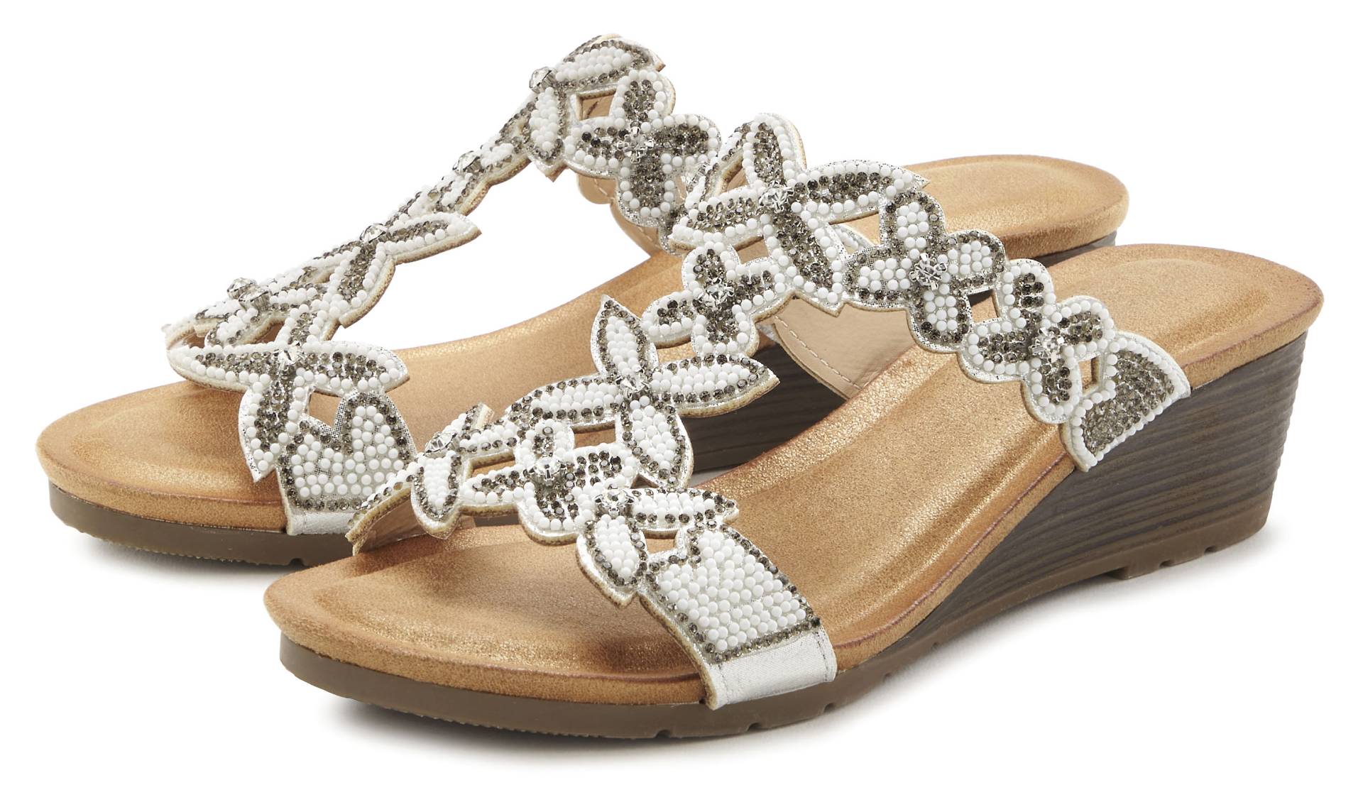 Vivance Pantolette »Mule, Sommerschuh, Sandale,«, mit Keilabsatz und modischen Glitzerdetails Vivance Pantolette »Mule, Sommerschuh, Sandale,«, mit Keilabsatz und modischen Glitzerdetails von Vivance