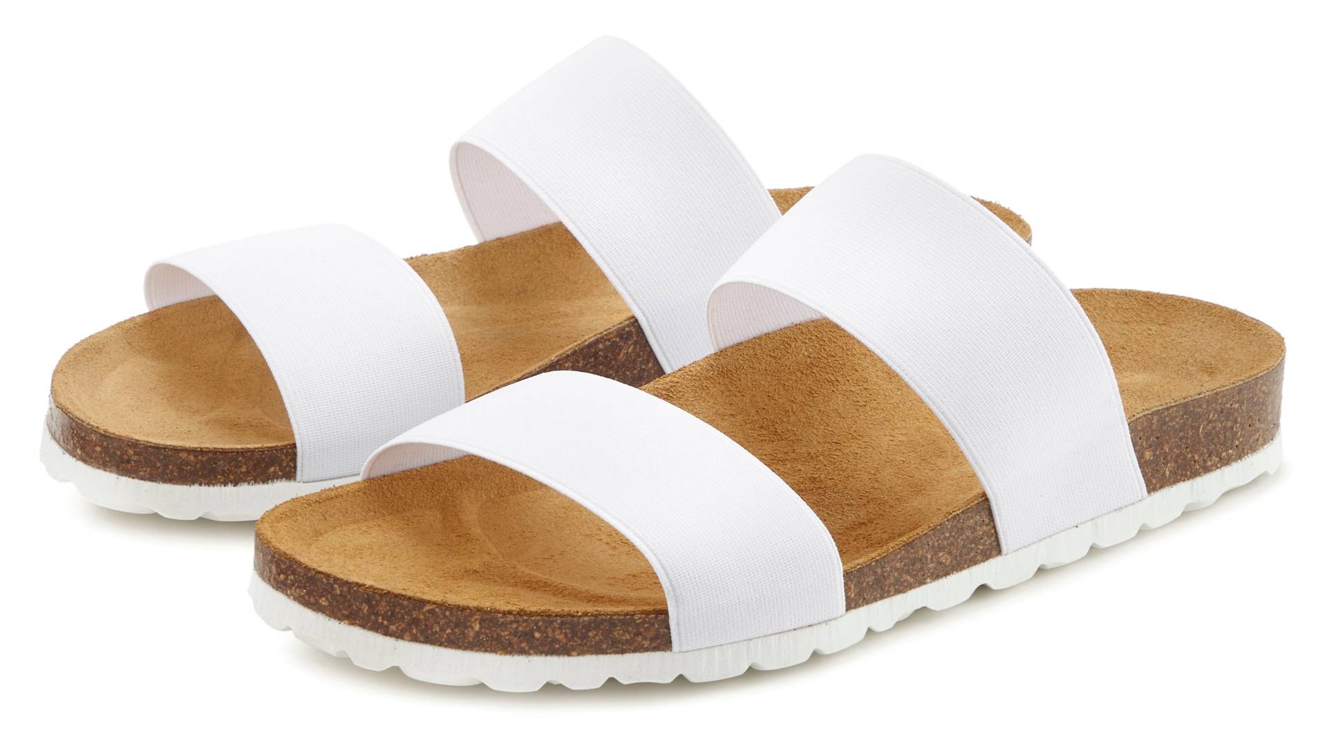 Vivance Pantolette, Sandale, Mule, offener Schuh, bequemes Korkfussbett, elastische Riemen Vivance Pantolette, Sandale, Mule, offener Schuh, bequemes Korkfussbett, elastische Riemen von Vivance