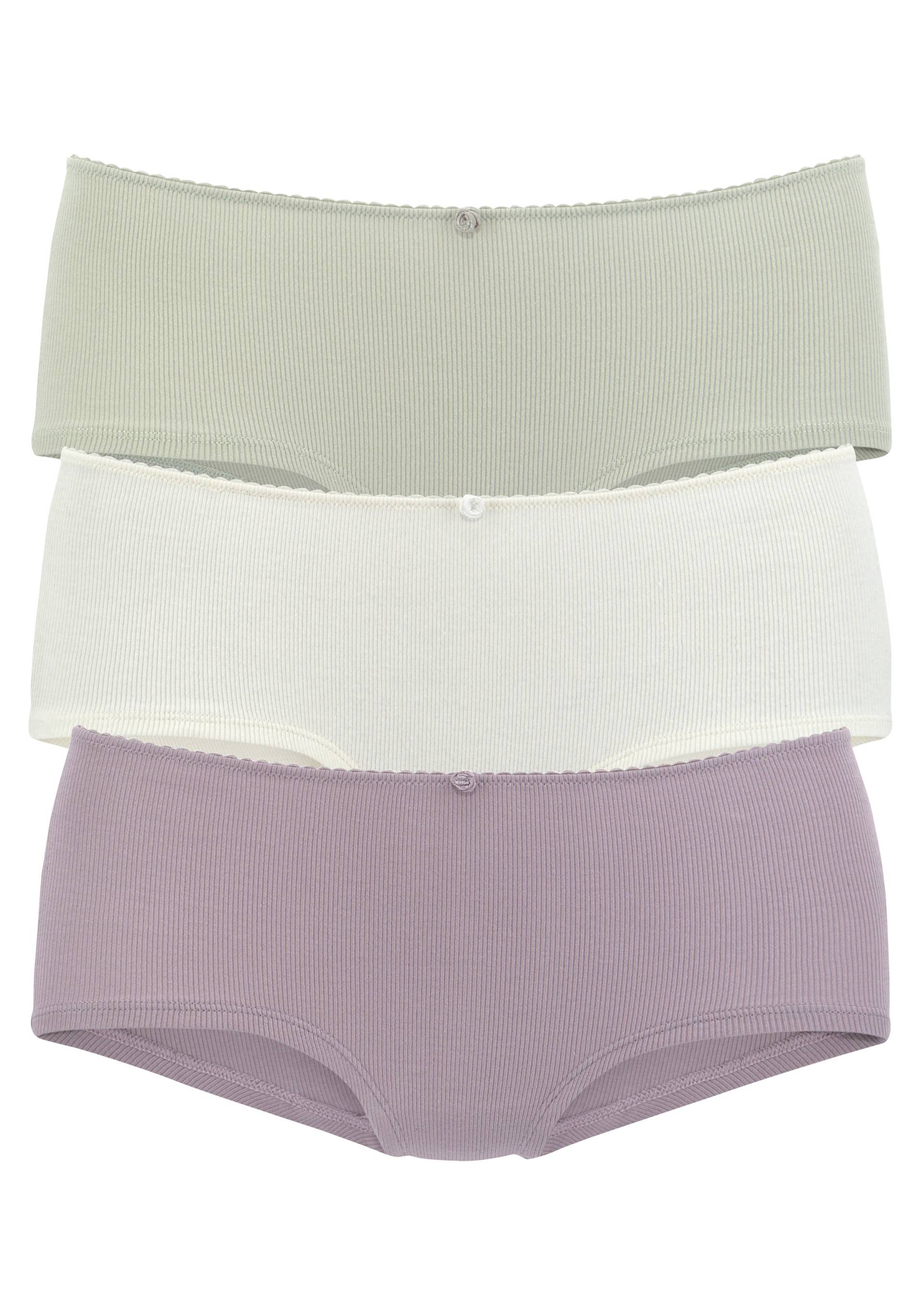 Vivance Panty, (3er-Pack), aus weicher Rippware, mit zartem Röschen vorn von Vivance